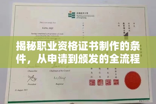 西青揭秘职业资格证书制作的条件，从申请到颁发的全流程解析